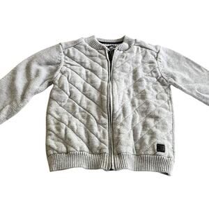 Zara Boys Light Gray Quilted Cardigan Sweater - 18-24 Months